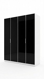 ארון 4 דלתות מעוצב דגם שנהב עם דלתות זכוכית בצבע לבן ארון 4 דלתות מעוצב דגם שנהב עם דלתות זכוכית בצבע לבן